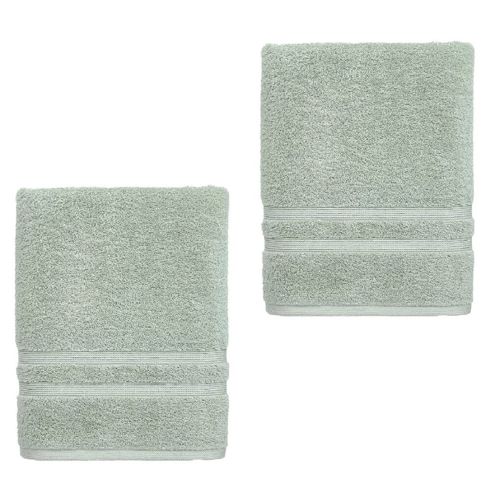 2 new AQUA GREEN Sonoma Ultimate 100% Hygro Cotton 65x33 inch BATH SHEETS